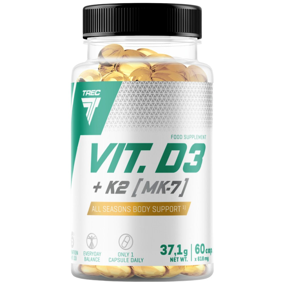 Vit. D3 + K2 (MK-7) | Vitamín D a vitamín K2 vzorec 60 kapsúl