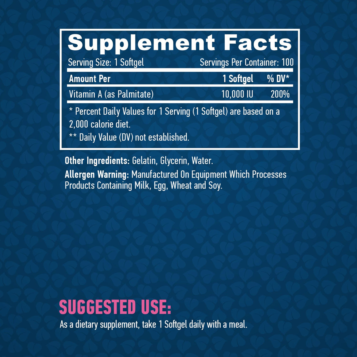 Vitamín A 10 000 IU / 100 softgels