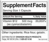 Vitamín B -12 500 mcg - 250 kapsúl
