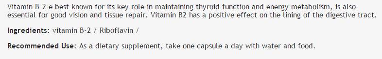 Vitamín B -2 16 mg - 100 kapsúl