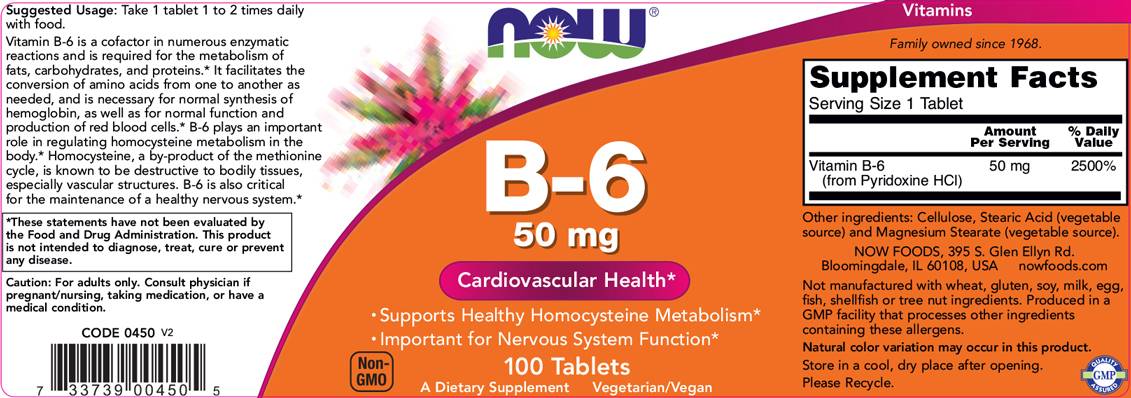 Vitamín B -6 / pyridoxín 50 mg - 100 tabliet