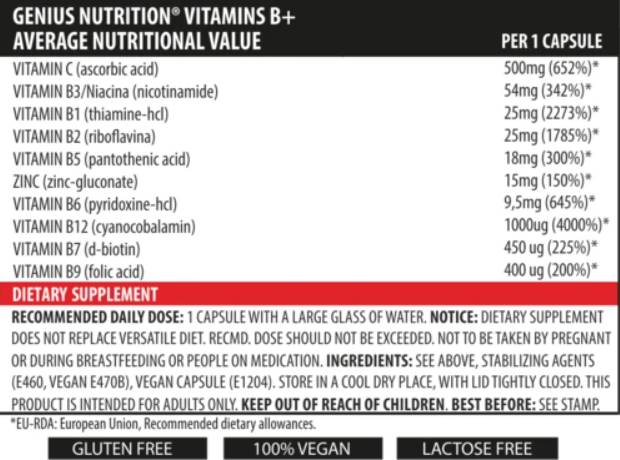 Vitamín B+ - 60 kapsúl
