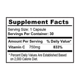 Podpora vitamínu C 750 mg / imunitný systém - 30 kapsúl