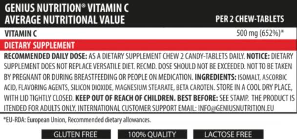 Žuvateľný vitamín C - 300 tabliet