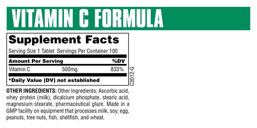 Vitamín C vzorec 500 mg 100 tabliet