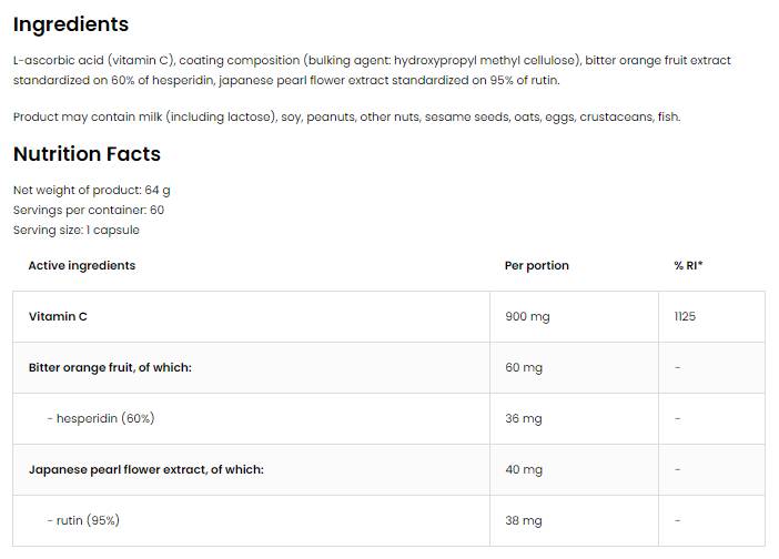 Vitamín C + Hesperidín + Rutin 60 kapsúl