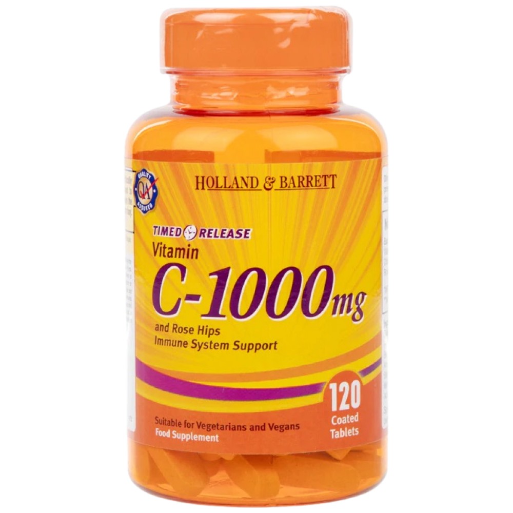 Vitamín C načasovaný uvoľnenie 1000 mg | S ružovými bokmi - 120 tabliet
