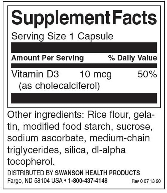 Vitamín D -3 400 IU - 250 kapsúl