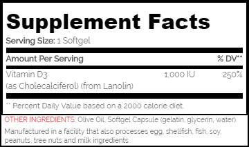 Vitamín D3 1000 IU - 180 gélových kapsúl