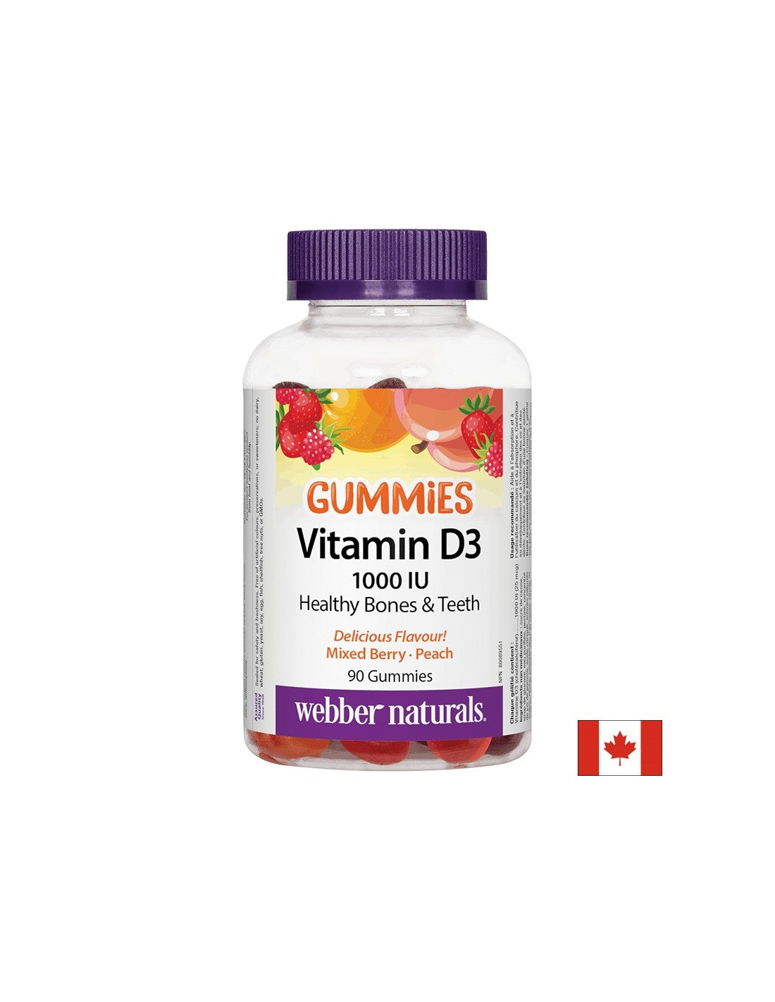 Vitamín D3 Gummies / Vitamín D3, 1000 IU, 90 želé tablety