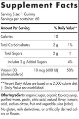 Vitamín D3 Gummies Kids 400 IU - 60 Gummies