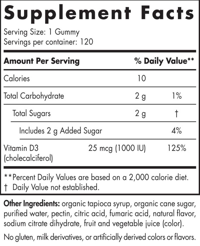 Vitamín D3 Gummies Sport 1000 IU - 120 ďasien