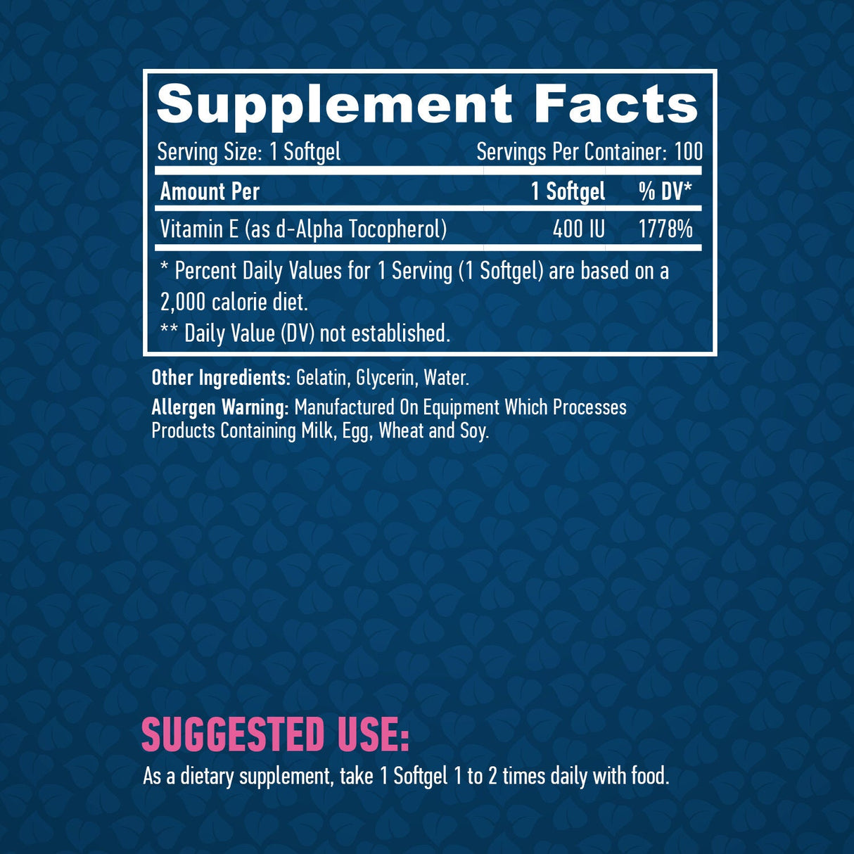 Vitamín E 400 IU / 100 Softgels