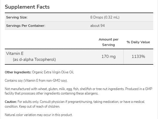 Vitamín E-olejová tekutina D -alfa tocoferol - 30 ml
