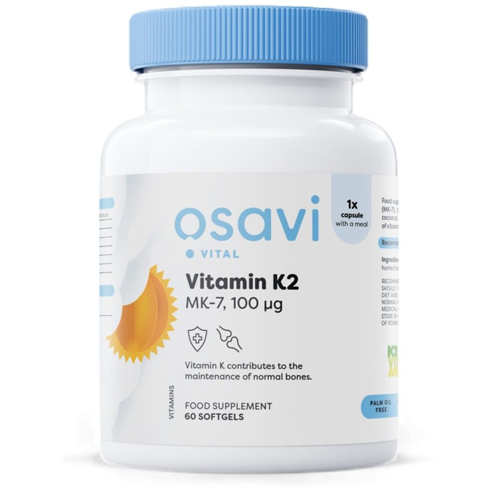 Vitamín K2 Mk -7 100 mcg - 60 gélových kapsúl
