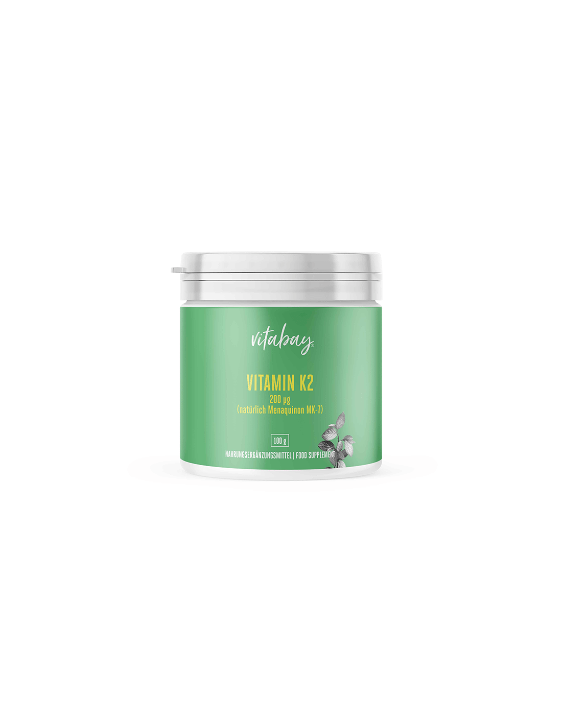 Vitamín K2 (Natürlich menaquinon MK-7) / vitamín K2 (prírodný menaquinon MK-7), 200 µg / prášok, 100 g