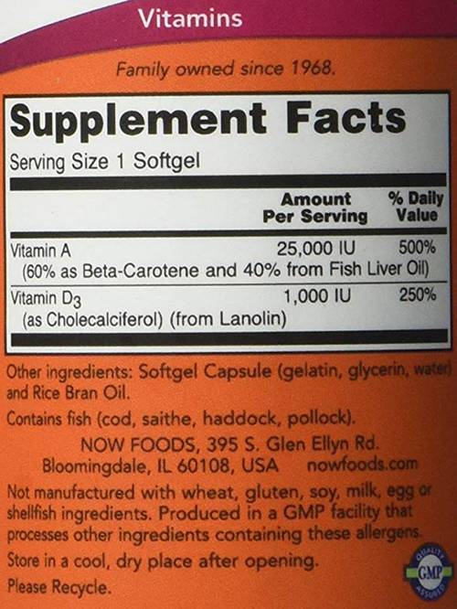 Vitamín A 25000 IU - 250 gélových kapsúl