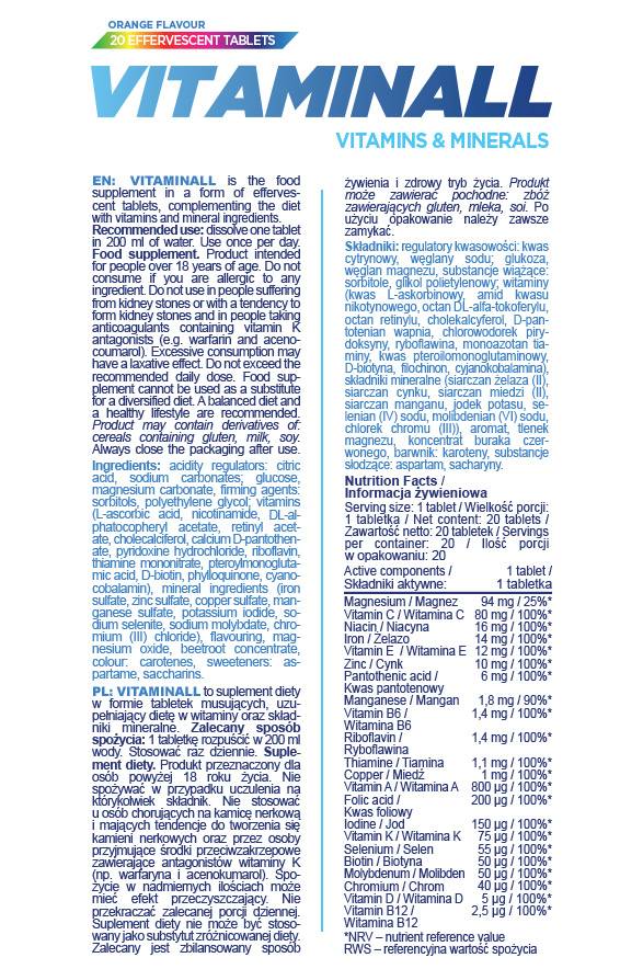 Vitaminall | Šumivo multivitamín - 20 rozpustných tabliet