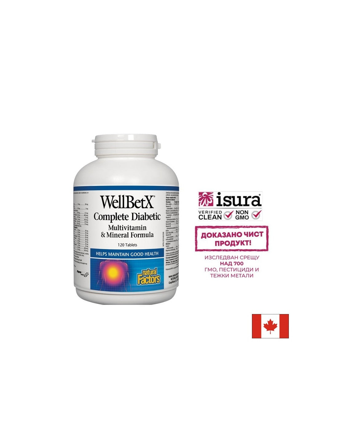 WellBetX® Complete Diabetic/ Multivitamíny pre diabetikov x 120 tabliet <tc>Natural Factors</tc>