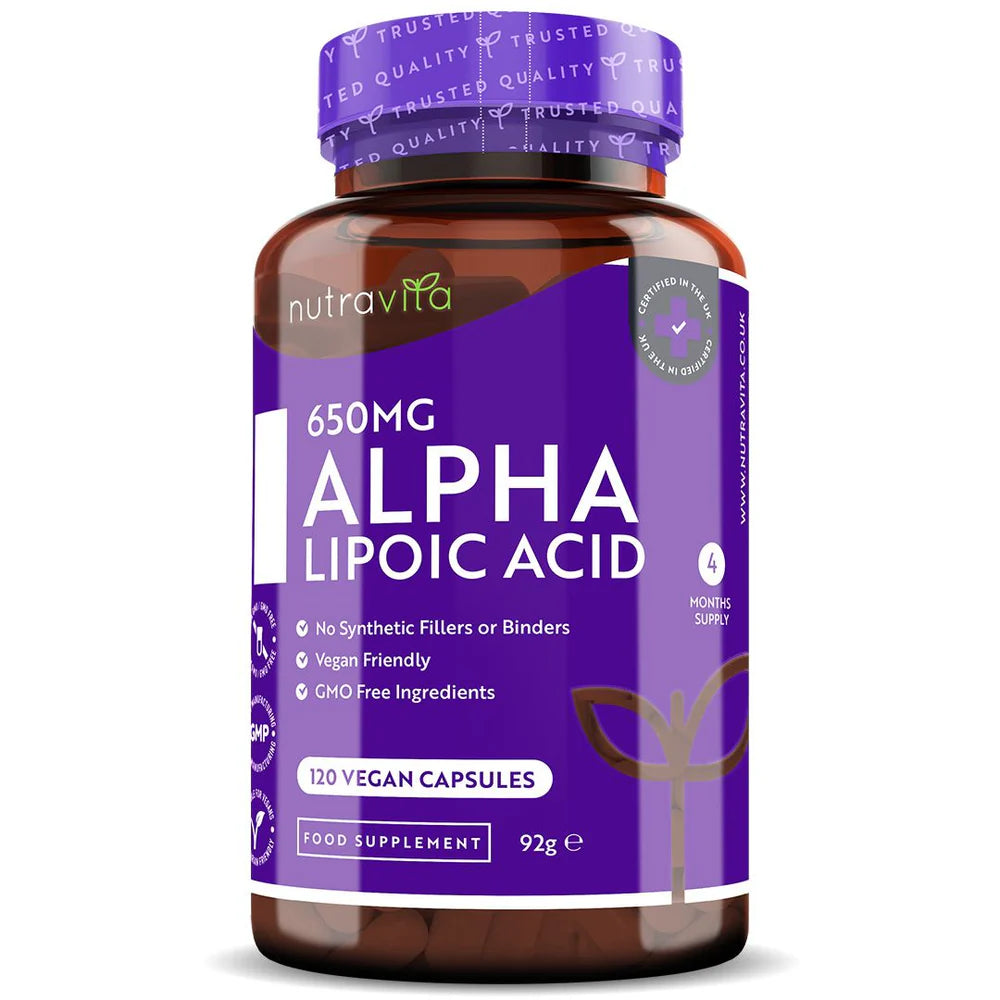 Kyselina alfa-lipoová 650 mg /120 kapsúl, 120 dávok/ <tc>Nutravita</tc>