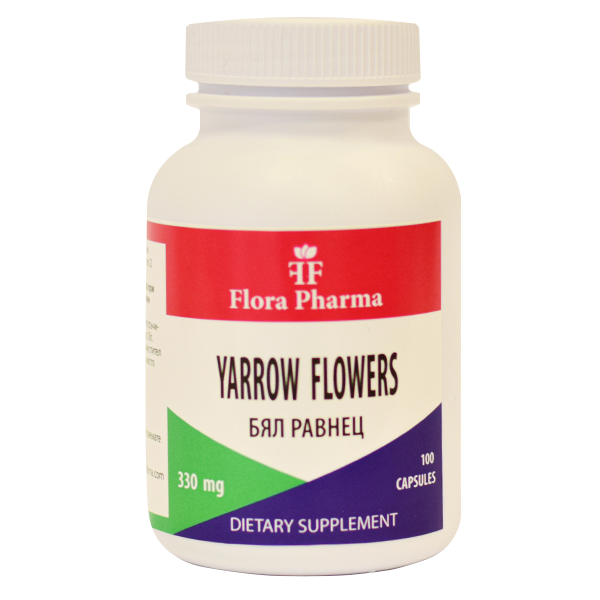 Yarrow (Yarrow Flowers) 1980 mg / 100 kapsúl, 33 dávok / flóra farma
