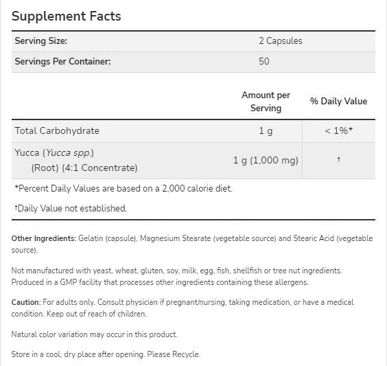 Yucca 500 mg - 100 kapsúl