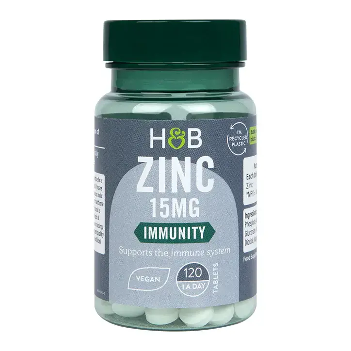 Zinok (zinok) 15 mg 120 vegánskych tabliet Holland & Barrett