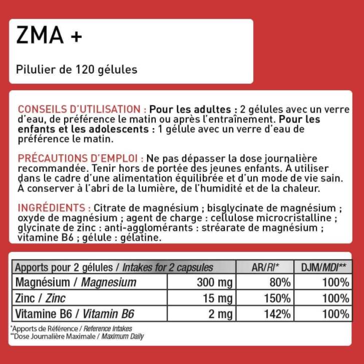 ZMA + | Zinok + horčík + B6 - 120 kapsúl