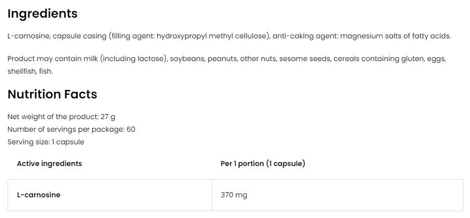 L-karozín 370 mg 60 kapsúl