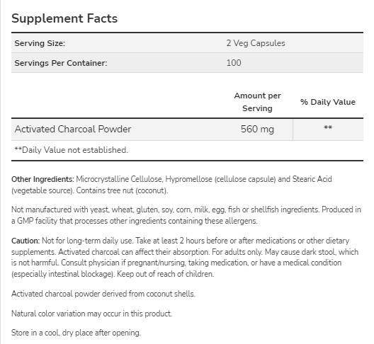 Aktivované uhlie 280 mg - 200 kapsúl