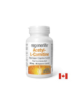 Acetyl-L-karnitín Regenerlife ™-Energia, koncentrácia a metabolická podpora, 90 kapsúl