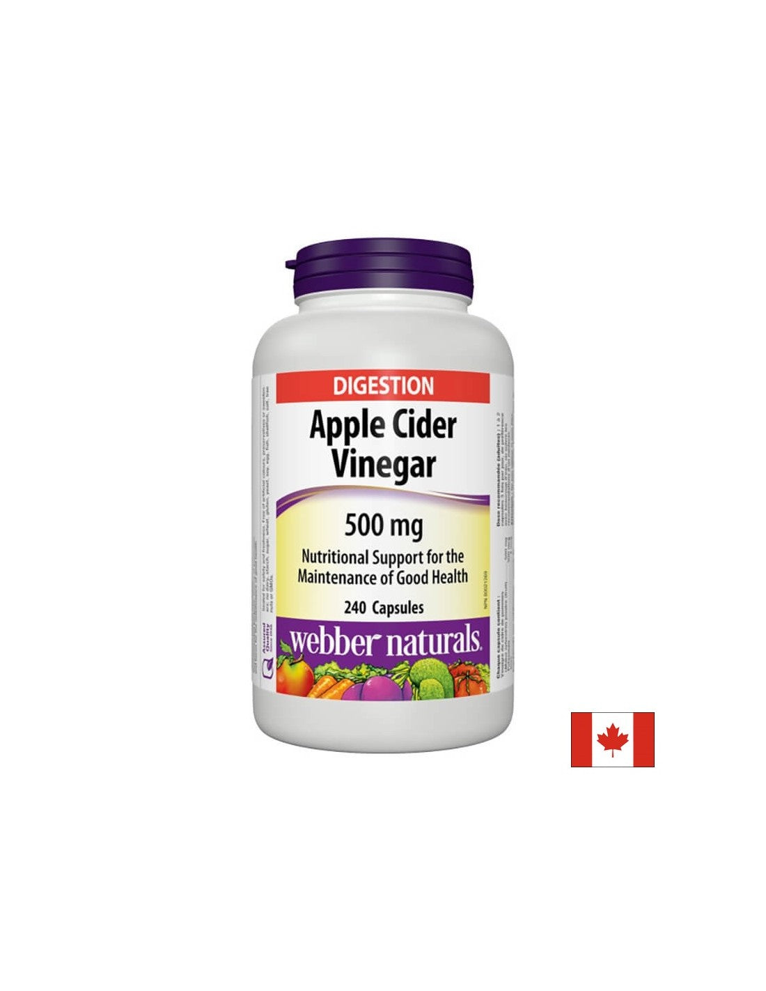 Ocot jablčného muštu - ocot Apple, 500 mg, 240 kapsúl