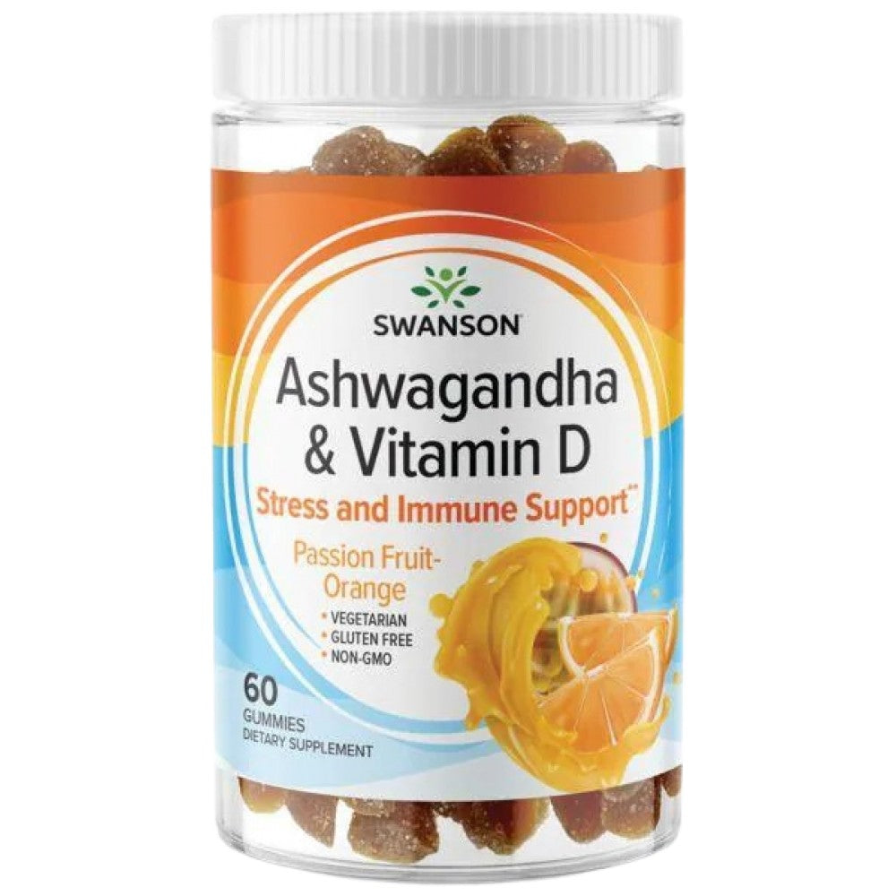 Ashwagandha Gummies s vitamínom D | Passion Fruit Orange 60 Žuvateľný tablety