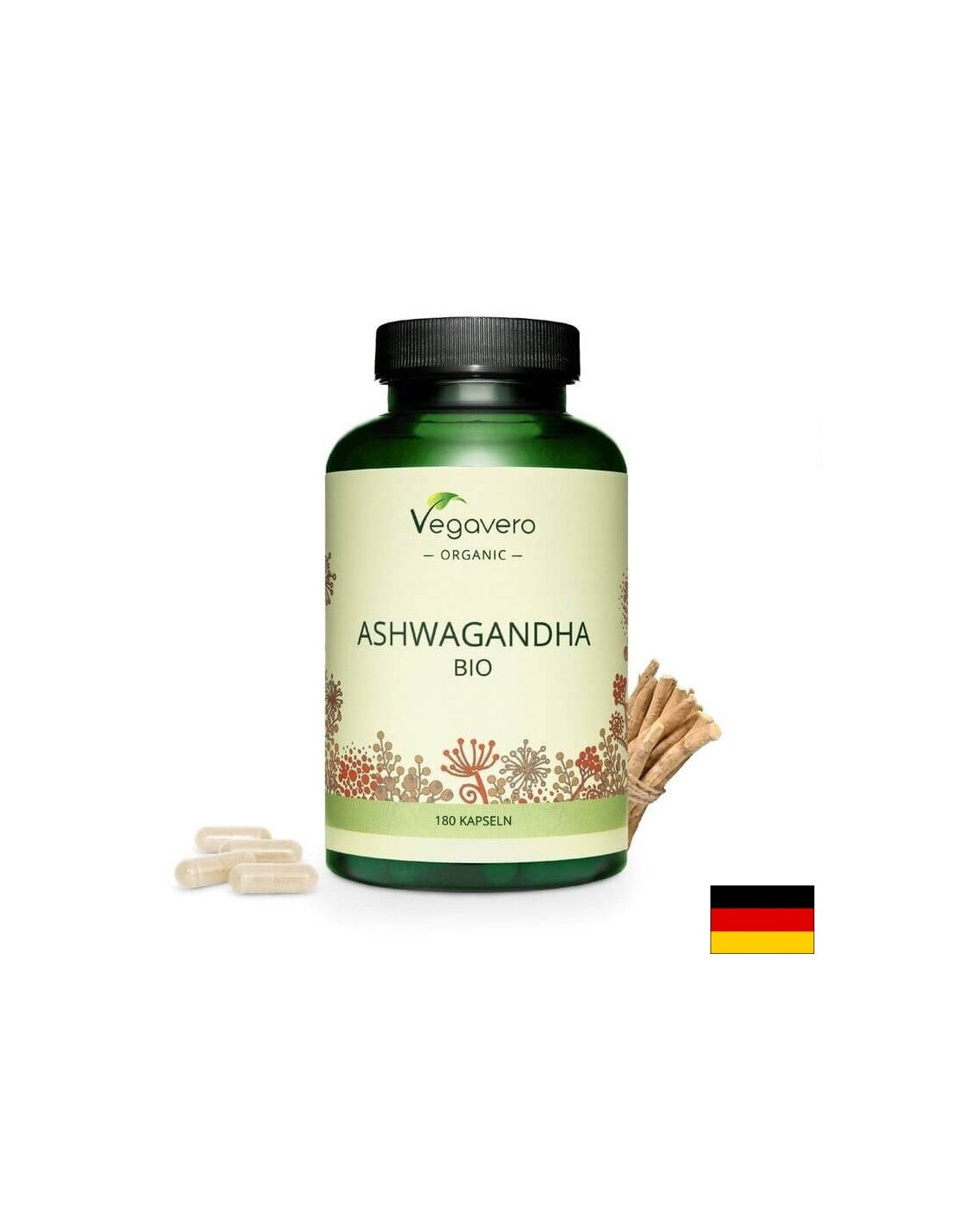 Ashwagandha BIO/ Bio Ashwagandha, 180 kapsúl, 100% vegánska <tc>Vegavero</tc>