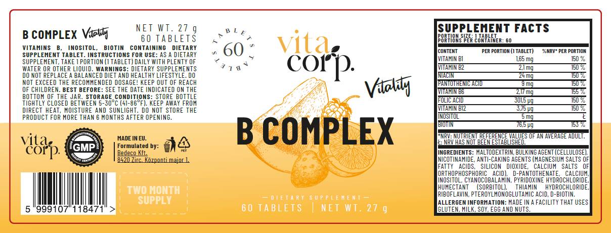 Komplex vitamínu B - 60 tabliet