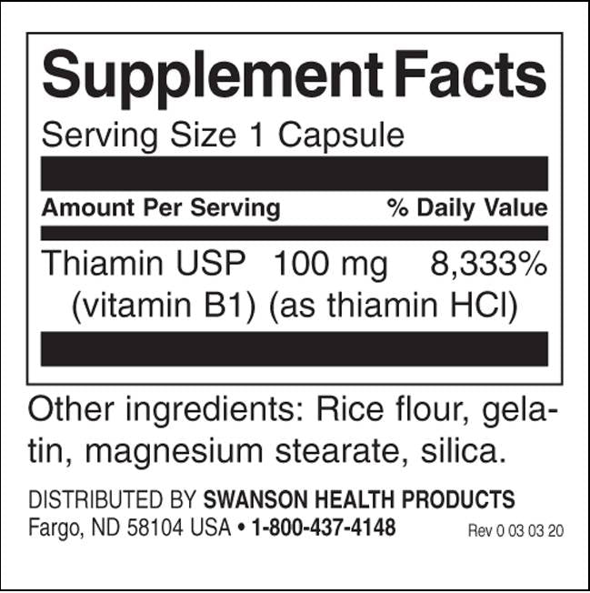Vitamín B -1 100 mg - 250 kapsúl
