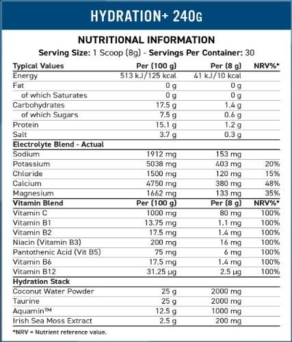 Hydratácia+ | Elektrolyt a vitamínový prášok - 240 gramov