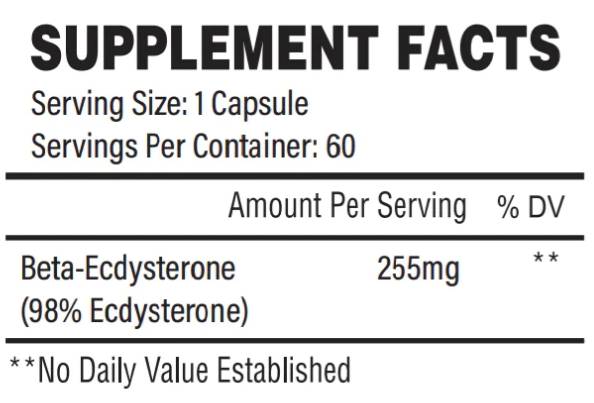 Prírodná postava Beta -ecdysterón 255 mg - 60 kapsúl