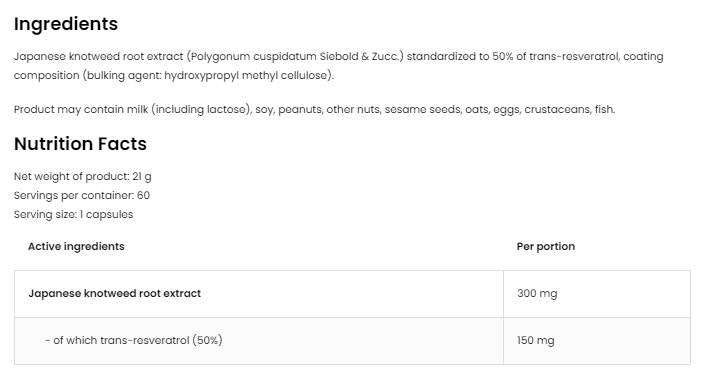 Resveratrol 150 mg / vege 60 kapsúl