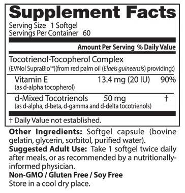 Najlepšie tokotrienoly / vitamín E komplex 50 mg - 60 gélových kapsúl
