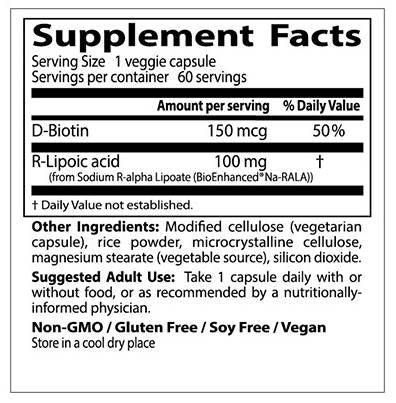 Najlepšia kyselina R-lipoová / stabilizovaná Na-R-Ala 100 mg-60 kapsúl
