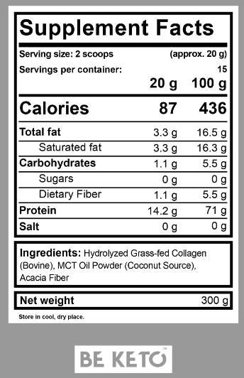 Keto kolagén + mct prášok - 300 gramov