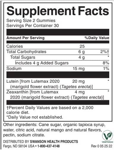 Lutein a Zeaxanthin Gummies | Mango - 60 žuvateľných tabliet