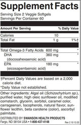 Omega-3 založená na rastlinách | Vďaka Omega Life's Omega - 120 gélových kapsúl