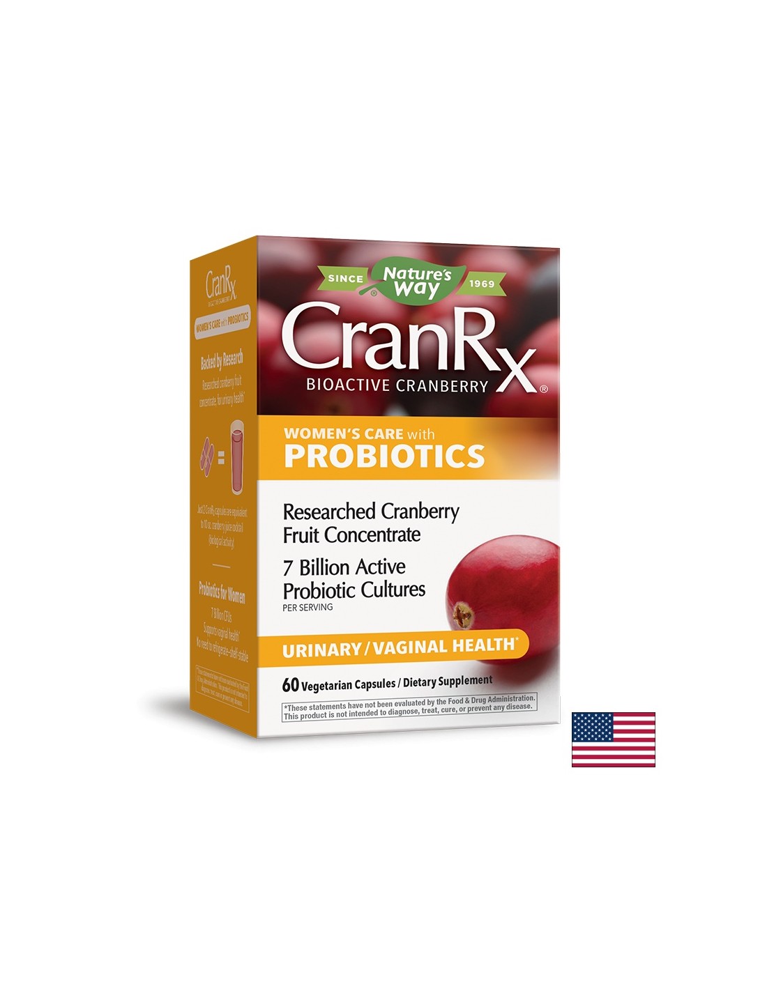 Cranrx® Women's Care s probiotikami s Cranberry + 7 miliárd akt. Probiotiká x 60 kapsuly Príroda