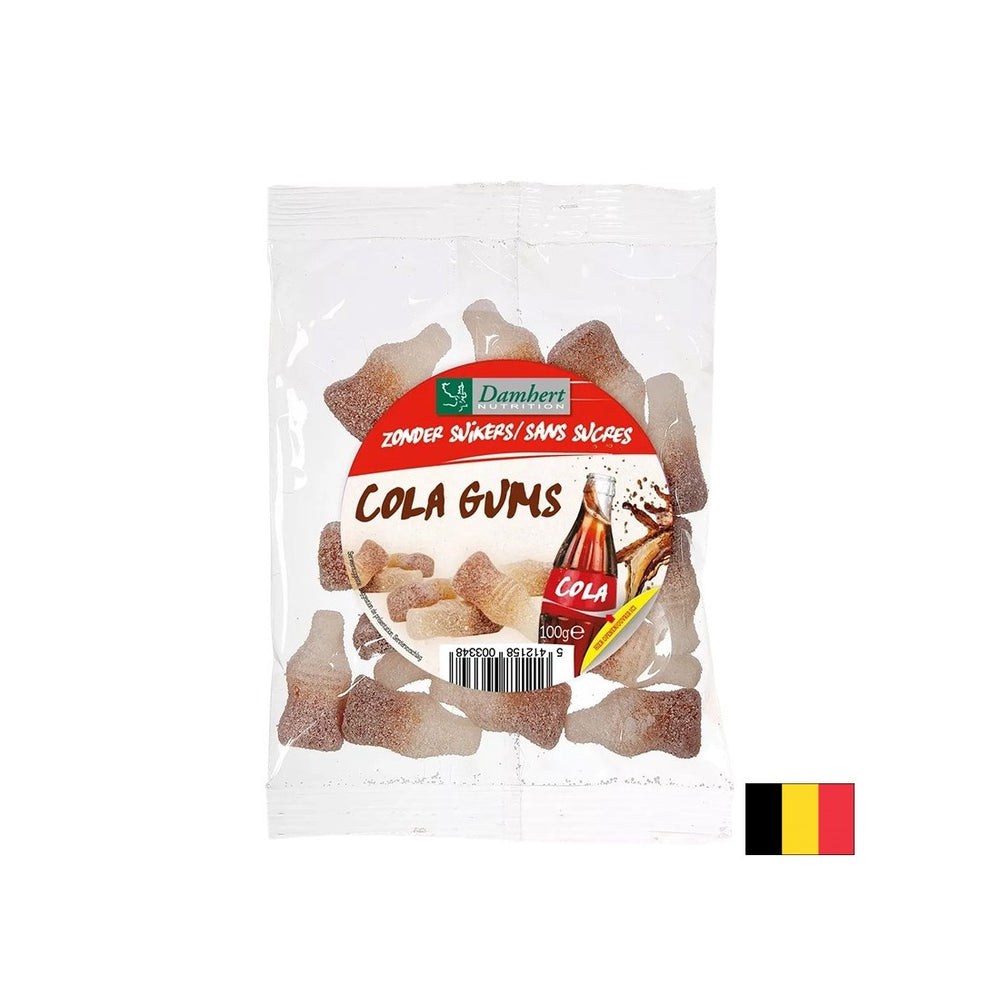 Žuvacie želé cukríky s príchuťou coly (bez cukru), 100 g