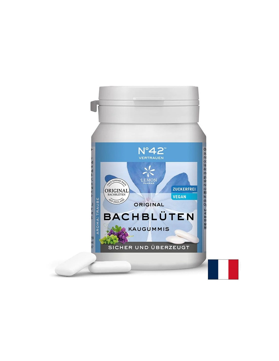 Dr. Bach Flower Essence Chews N ° 42 - Dôvera a dôvera vo vlastné schopnosti, 40 žuvačky s príchuťou čučoriedok