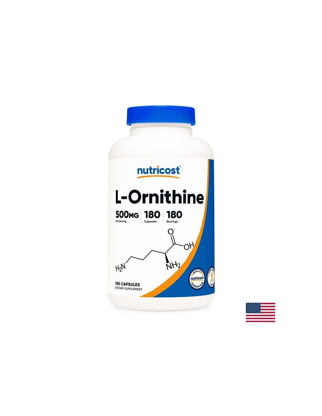 Detoxikácia a pečeň - L-ornitín, L-ornitín, 500 mg x 180 kapsúl <tc>Nutricost</tc>
