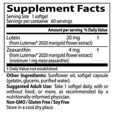 Najlepší luteín 20 mg - 60 softgelov