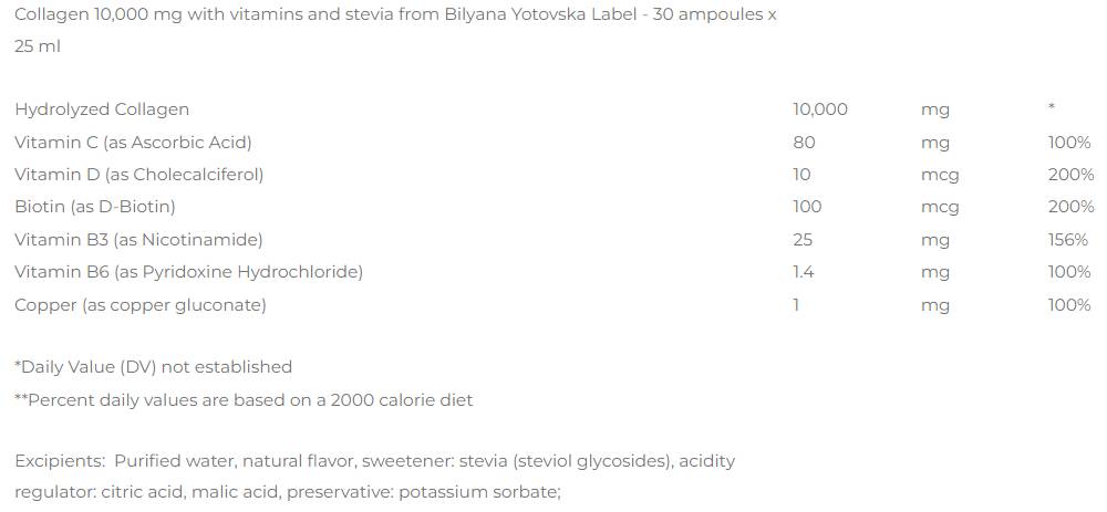 Kolagén 10 000 mg + vitamíny a stevia - 30 x 25 ml